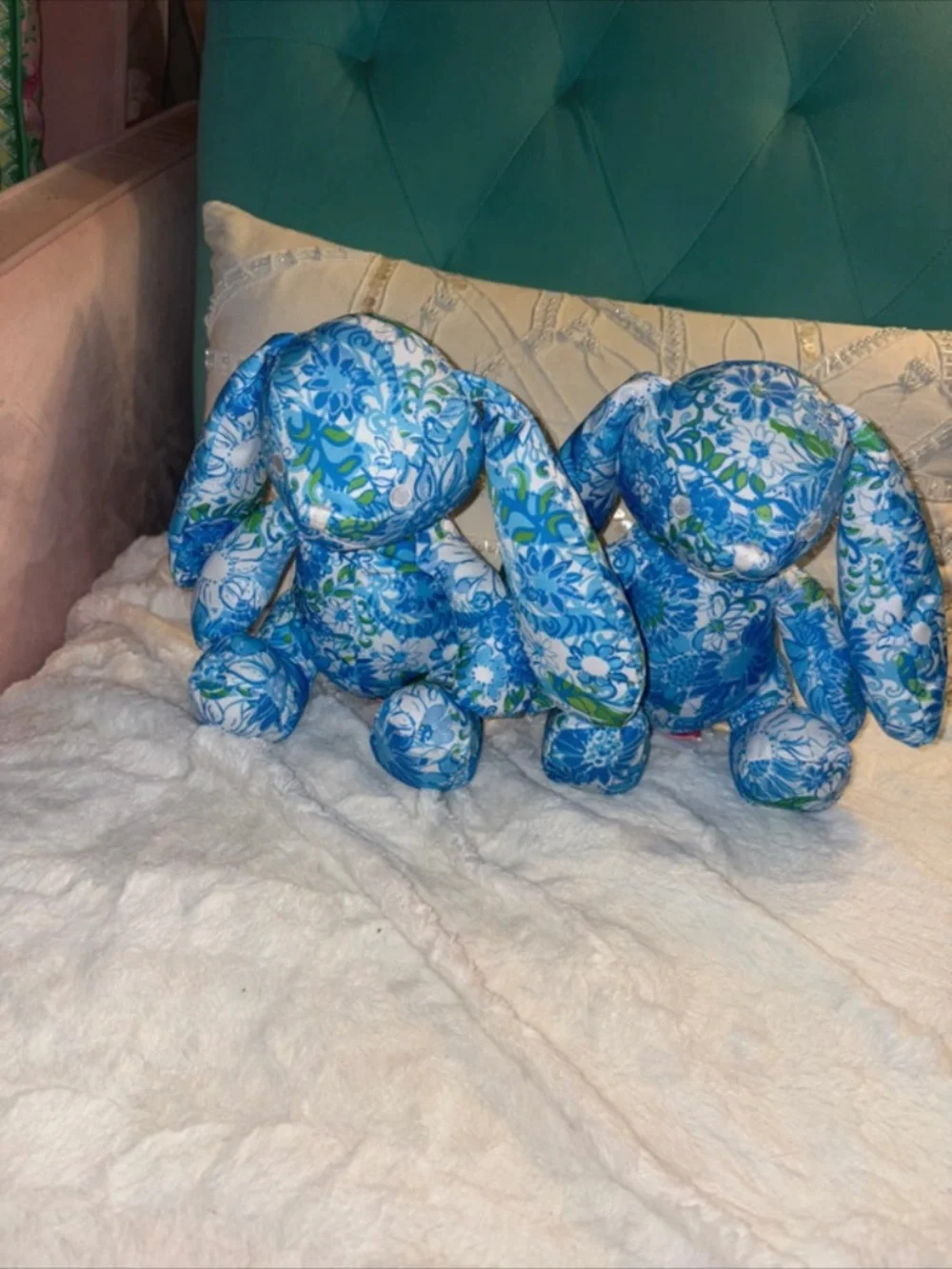 2 Lilly Pulitzer printed bunnies